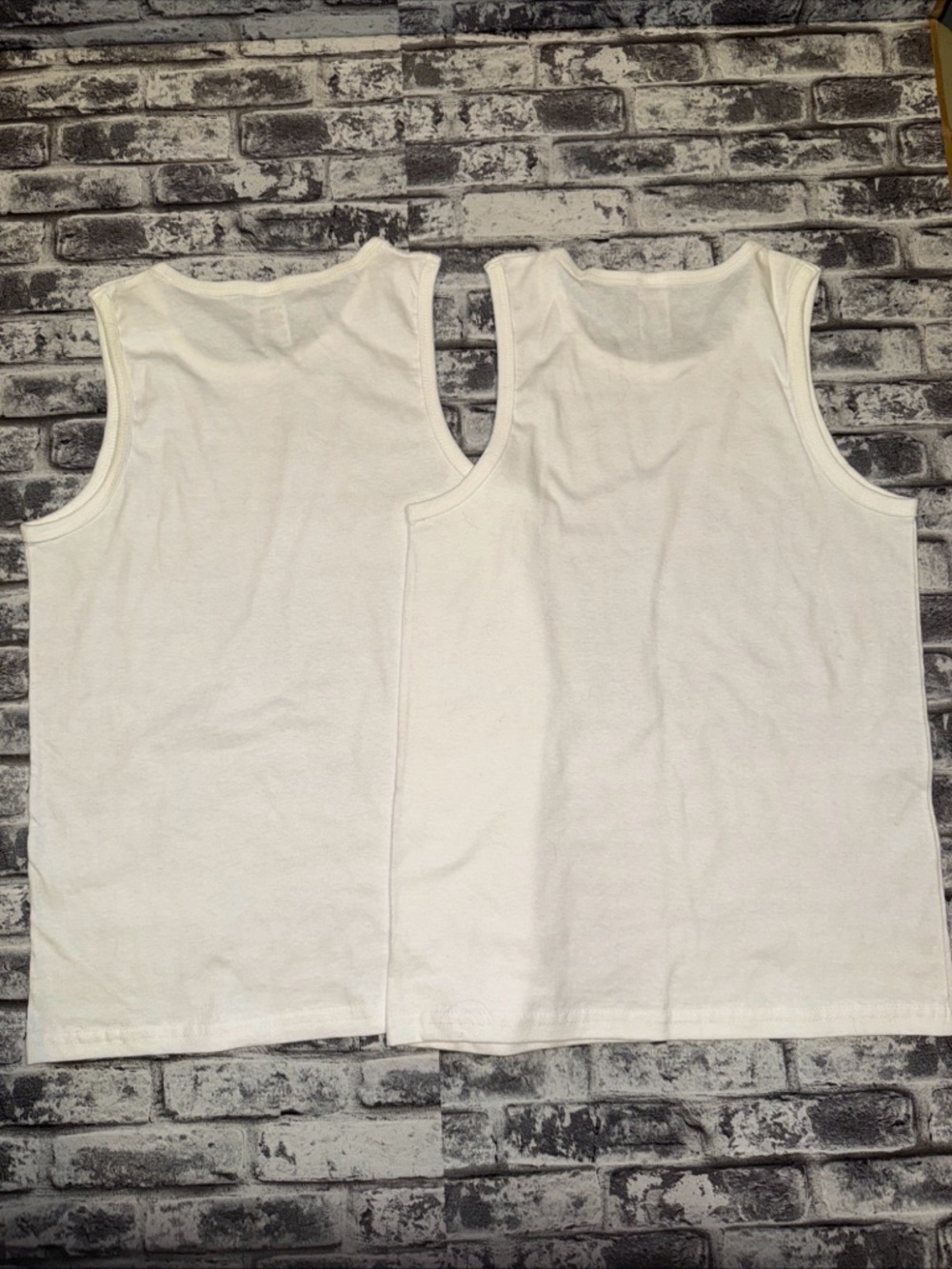 Classic White Cotton Tank Tops - Set of 2